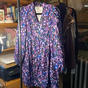 SHEIN V-neck printed smock dress